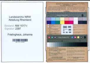 Entnazifizierung Johanna Frielinghaus , geb. 25.01.1874 ()