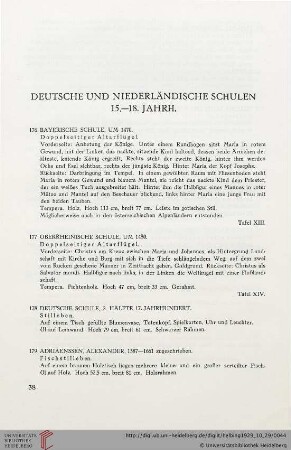 Deutsche und Niederländische Schulen 15.-18. Jahrh. (Nr. 176-197)