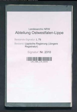 Verpachtung der städtischen Mühle zu Salzuflen