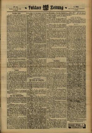 Zweite Ausgabe vom Dienstag, den 30. Mai 1911.