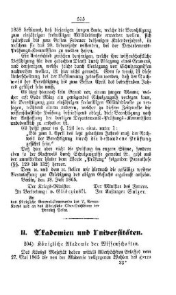 Königliche Akademie der Wissenschaften : [II. Akademien und Universitäten]