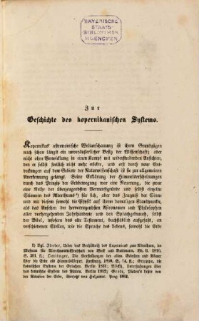 Zur Geschichte des kopernikanischen Systems. 1