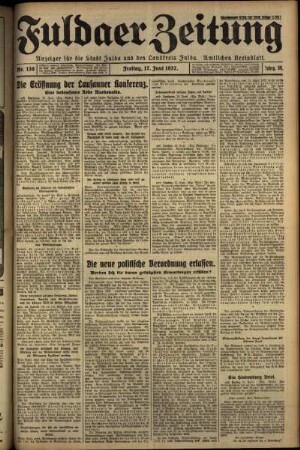 Ausgabe vom Freitag, den 17. Juni 1932.