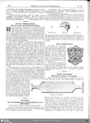 Aus der Elektrotechnik. Ueber die Ursache des telephonischen Pfeifens