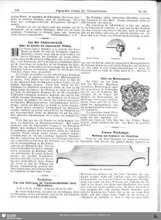 Aus der Elektrotechnik. Ueber die Ursache des telephonischen Pfeifens