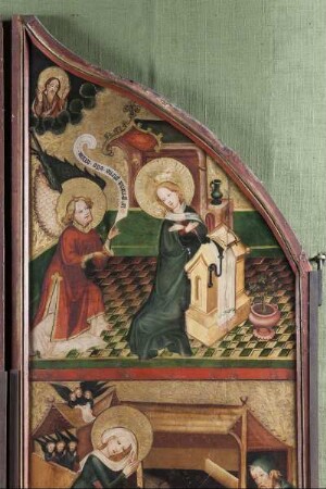 Severusaltar — Szenen aus dem Leben Mariä — Verkündigung und Geburt Christi — Verkündigung an Maria