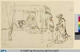 Der barmherzige Samariter am Krankenbett des Verwundeten