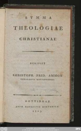 Svmma Theologiae Christianae