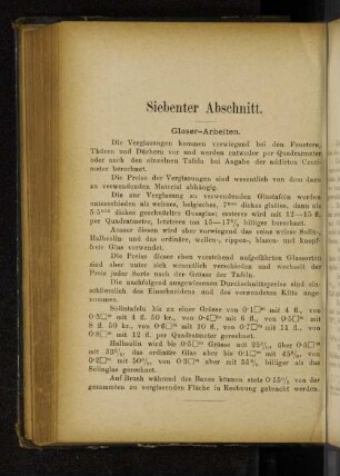 Siebenter Abschnitt. Glaser-Arbeiten.