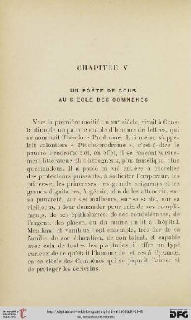 Chapitre V: Un poète de cour au siècle des Comnènes
