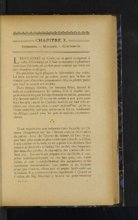 Chapitre X. industrie. - Monnaie. - Commerce.