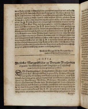 J4v-K2v Copia Fürstlicher Marggräffischer zu Burgaw Abgesandten ... proposition