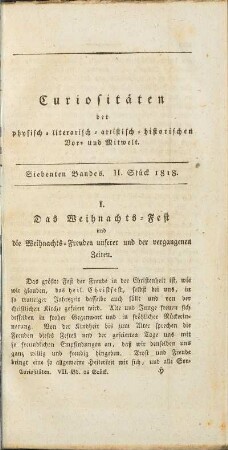 I. Das Weihnachts-Fest