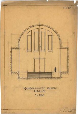 Pfann, Paul; Übungsblätter zur Perspektive - Halle (Querschnitt)