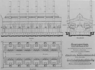 Dampfkesselfeuerungsanlage mit Saugzug, Schema : Technikgeschichte | Maschinenbau | Kraftmaschinen | Dampfkesselalagen, Feuerungen