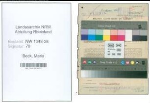 Entnazifizierung Maria Beck , geb. 15.02.1905 (Postsekretaerin)