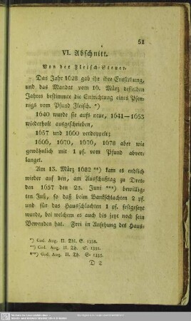 VI. Abschnitt. Von der Fleisch-Steuer