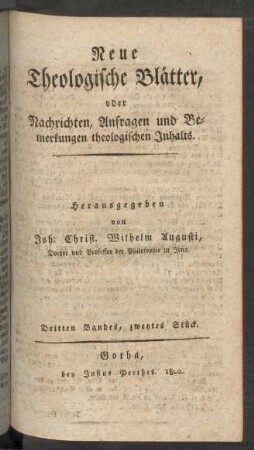 Dritten Bandes, zweytes Stück