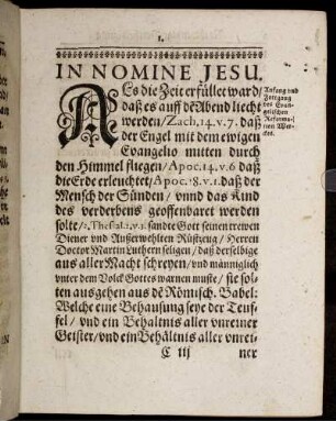 Anfang und Fortgang des Evangelischen Reformation Werckes.