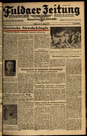 Ausgabe vom Montag, den 18. Januar 1943.