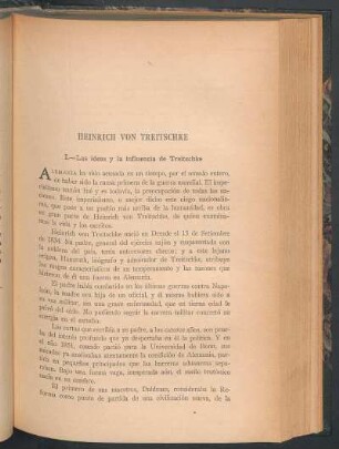 I. - Las ideas y la influencia de Treitschke