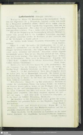 Lehrbericht, Schuljahr 1887/88