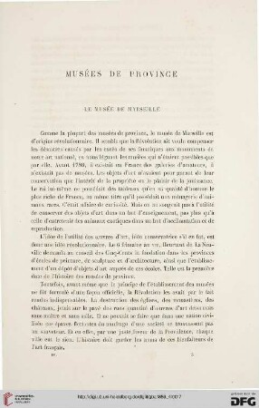 4: Le Musée de Marseille, [1] : musées de province