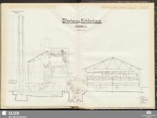 Tafel VIII. Ofenhaus u. Kohlenhaus. Querschnitt