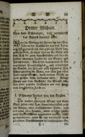 Dritter Abschnitt. Von dem Schwarzen, das vermittelst des Feuers bereitet wird.