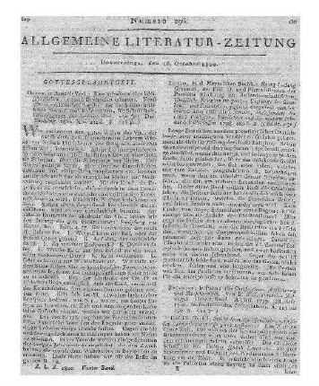 Für Christenthum, Aufklärung und Menschenwohl. Bd. 3, H. 2-3. Hrsg. v. W. F. Hufnagel. Erlangen: Palm 1799-1800