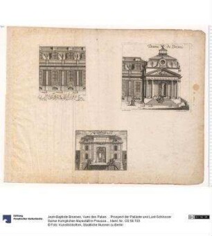 Vues des Palais ... Prospect der Palläste und Lust-Schlösser Seiner Koniglichen Mayestätt in Preussen, abgezeichnet und in Kupfer gebracht von I. B. Broebes ... zu finden bey Iohann Georg Merz ... in Augspurg ... 1733.
