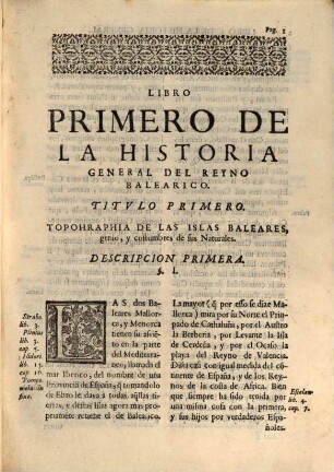 Historia general del reyno Balearico, 1