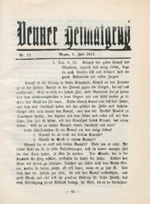 17.1917: Venner Heimatgruss
