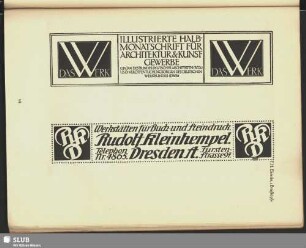 Illustrierte Halbmonatsschrift für Architektur & Kunstgewerbe
