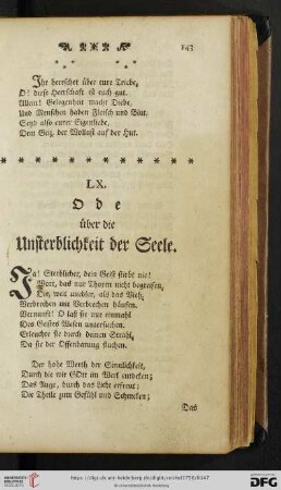 LX. Ode über die Unsterblichkeit der Seele