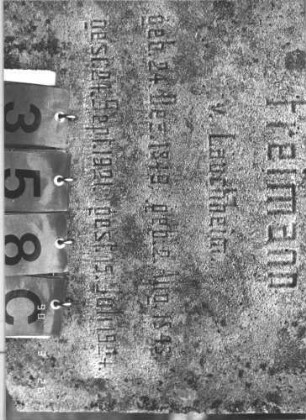 Grabstein 358 (Index: 100009510) Maße HxBxT: 190x61x21 cm Besonderheit: Doppelgrab (für Eheleute?): Grabstein 358C