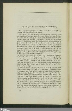 Winke zur stadtgeschichtlichen Weiterbildung