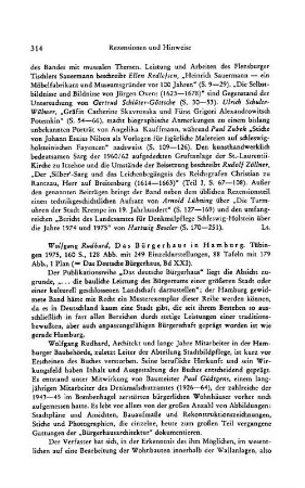 Rudhard, Wolfgang :: Das Bürgerhaus in Hamburg, (Das Deutsche Bürgerhaus, 21) : Tübingen, Wasmuth, 1975
