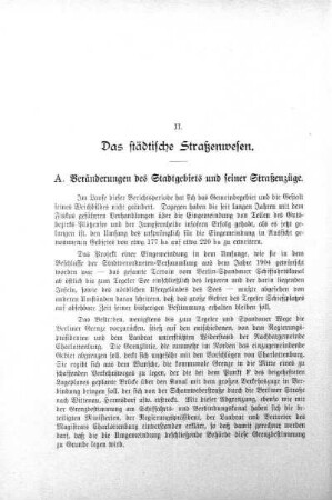 II. Das städtische Straßenwesen