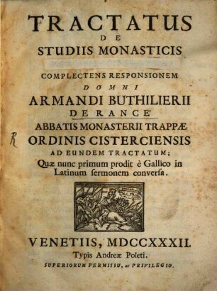 Tractatus de studiis monasticis