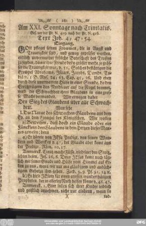Am XXI. Sonntage nach Trinitatis.