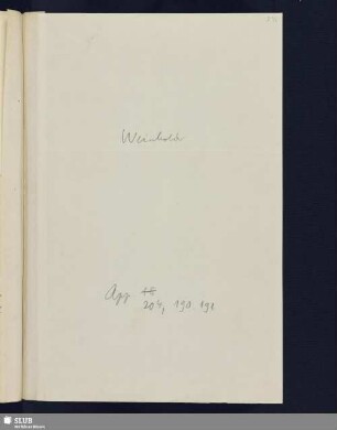 Nr. 190-191. Weinhold, Karl August