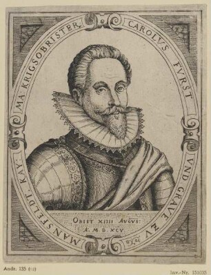 Bildnis des Carolvs Fvrst vnd Grave zv Mansfeldt