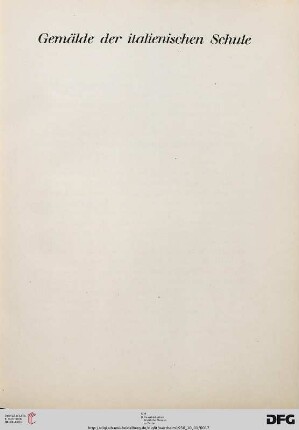 Gemälde der italienischen Schule (Nr. 1-40)
