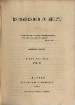 Recommended to mercy, 2