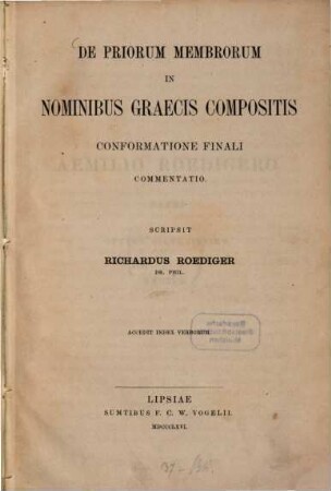 De priorum membrorum in nominibus Graecis compositis conformatione finali commentatio