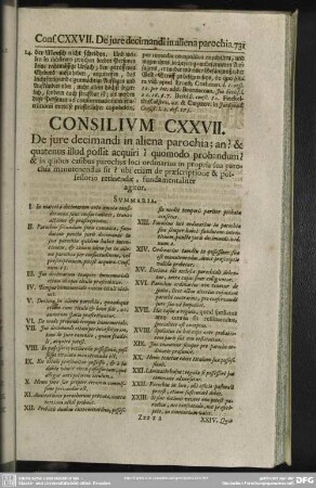 Consilium CXXVII. De jure decimandi in aliena parochia; [...]