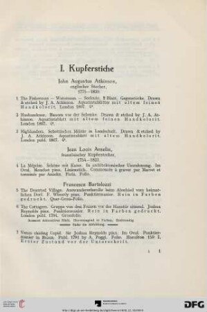 I. Kupferstiche (Nr. 1-95)