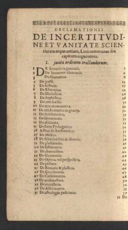 I. juxta ordinem tractandorum.