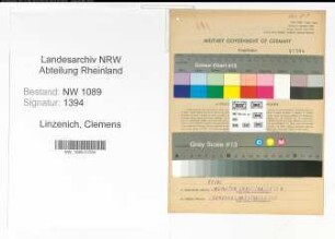 Entnazifizierung Clemens Linzenich , geb. 16.12.1919 (Brandmeister)